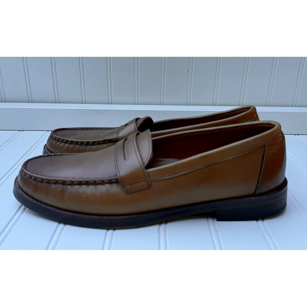 Allen Edmonds Dylan Tan Leather Penny Loafers Mens 10 D 3385 Made in USA